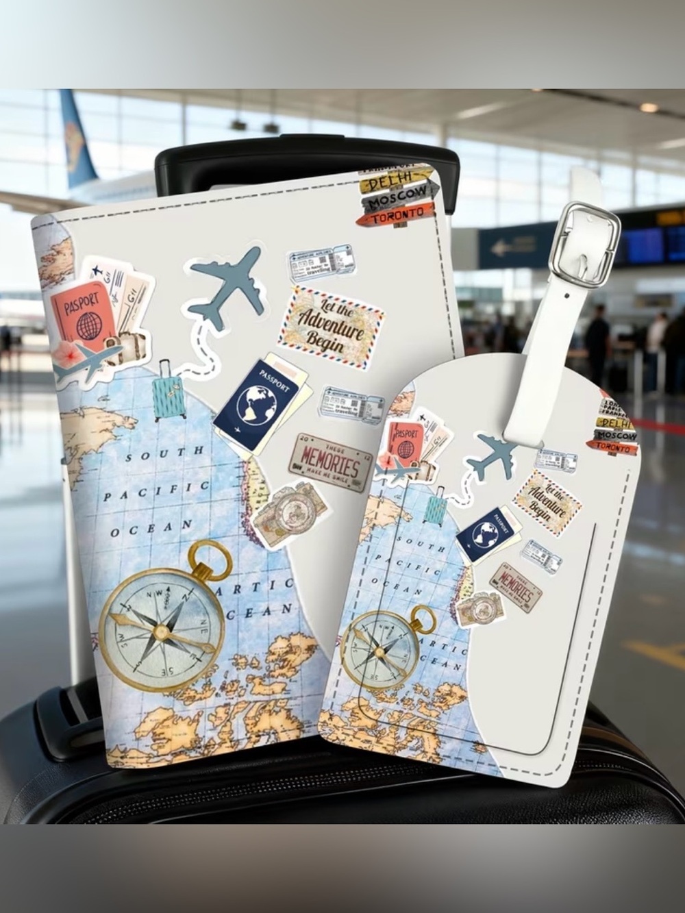2 Piece Set NWT - Passport Holder & Luggage Tag - Picture 1 of 8